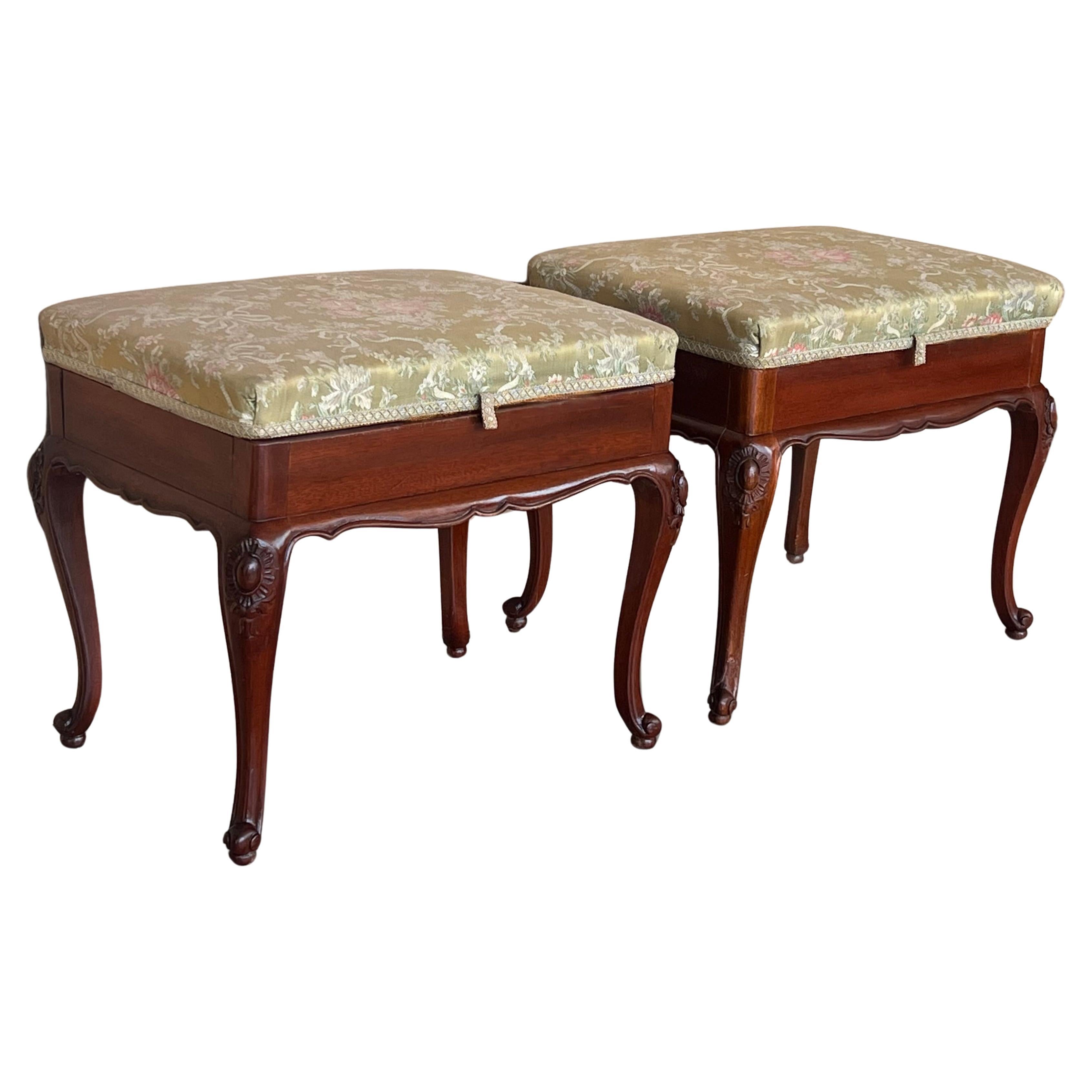 Pair of 20th century Spanish Folding up Footstools