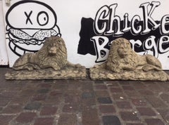 Pair of 20th Century Stone Lions