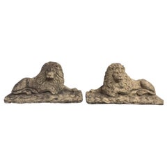 Pair of 20th Century Stone Lions