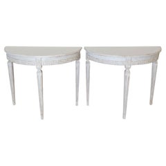 Pair of 20th Century Swedish Demi Lunes