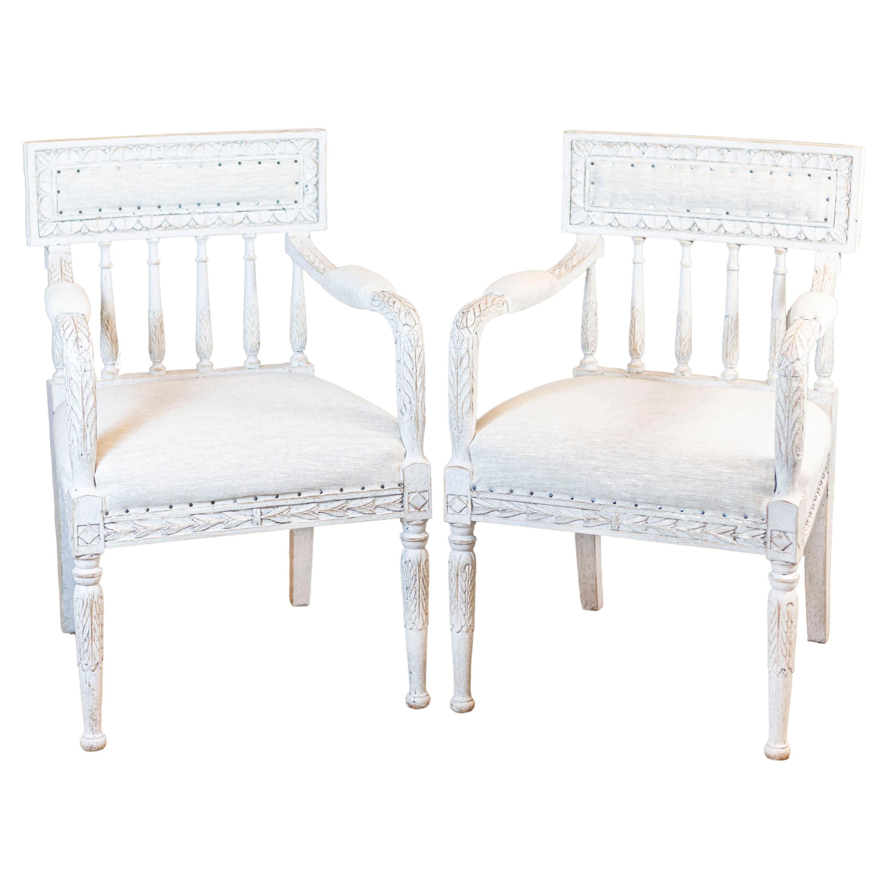 Pair of 20th Century Swedish Gustavian Style Chairs