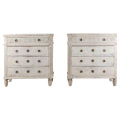 Pair of 20th Century Swedish Gustavian Style Chests