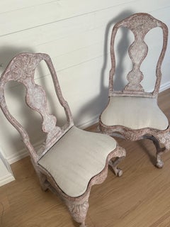 Pair of 20th Century Swedish Rococo Chairs classical design