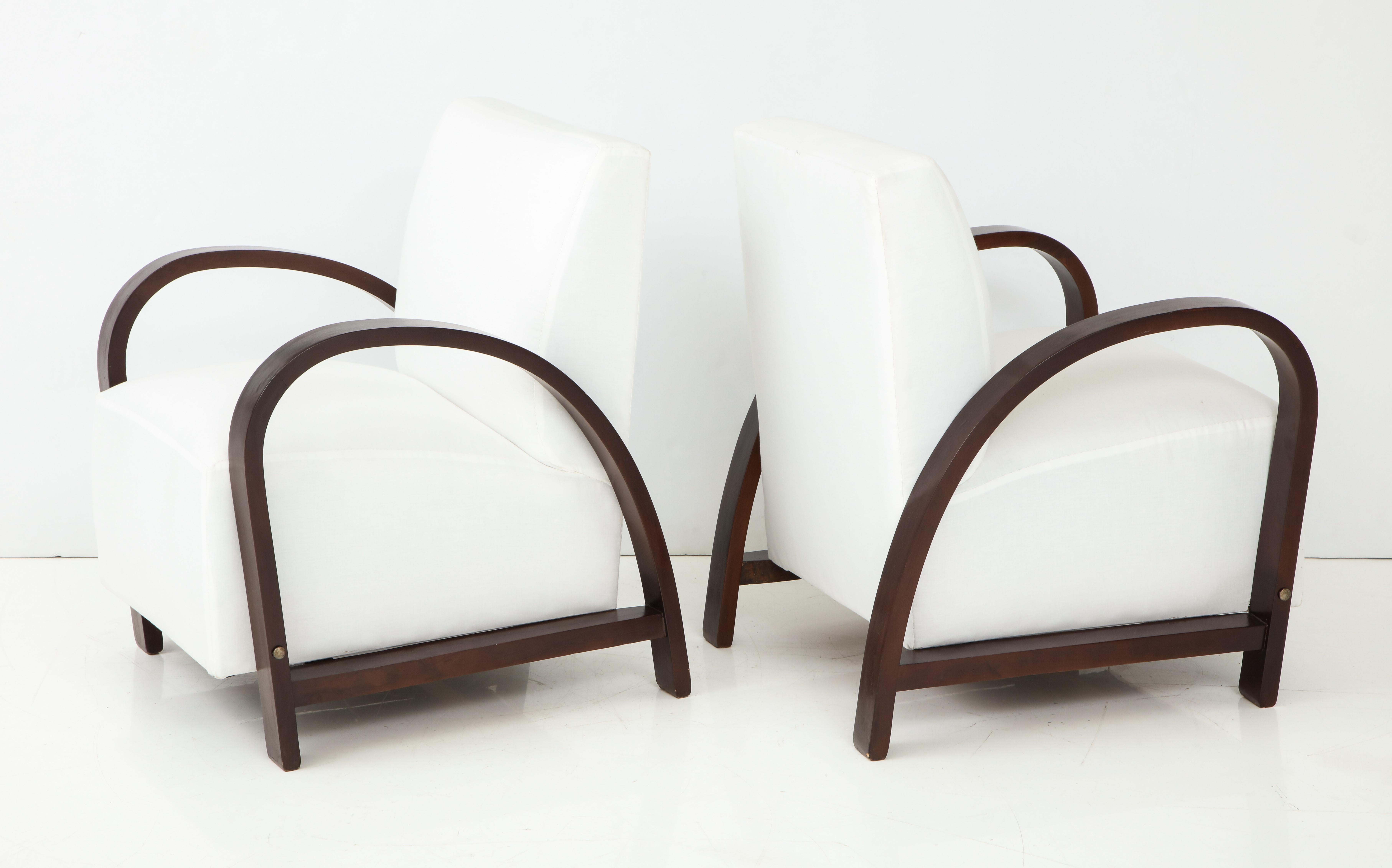 Italian Pair of 20th Century Teak Wood Armchairs For Sale