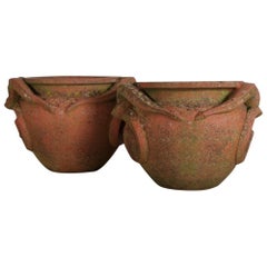 Pair of 20th Century Terracotta Snake / Cobra Garden Planters