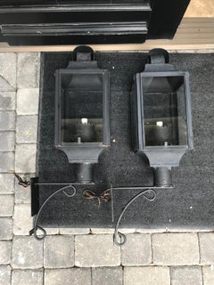 Pair of 20th Century Tole Wall Lanterns, One Light