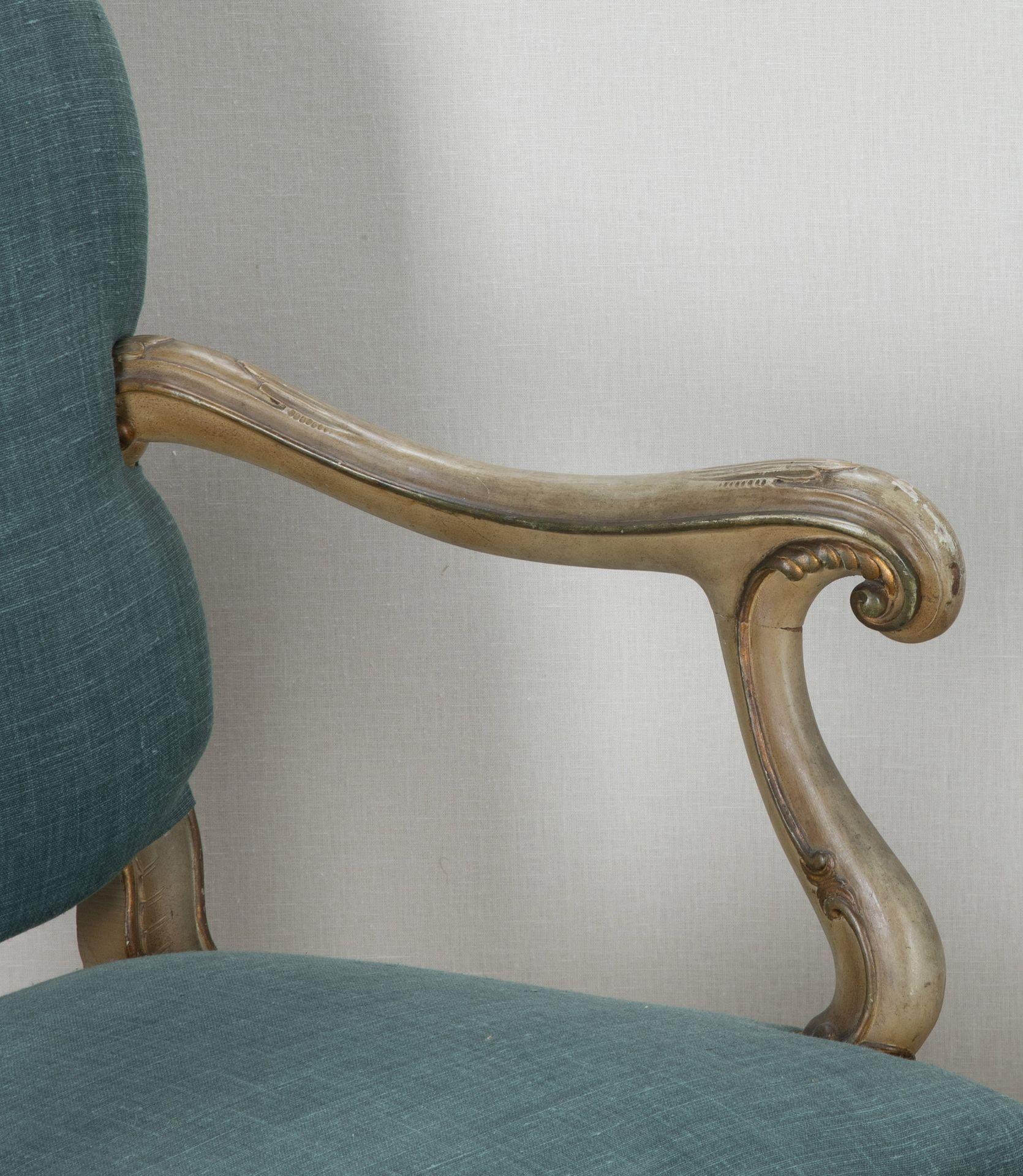 Tissu d'ameublement Paire de fauteuils ouverts peints vénitiens du 20e siècle en vente