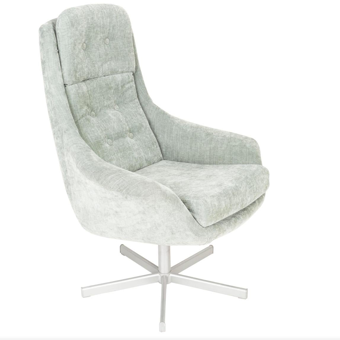 Mid-Century Modern Paire de fauteuils pivotants vintage du 20ème siècle en vert clair, 1960s en vente