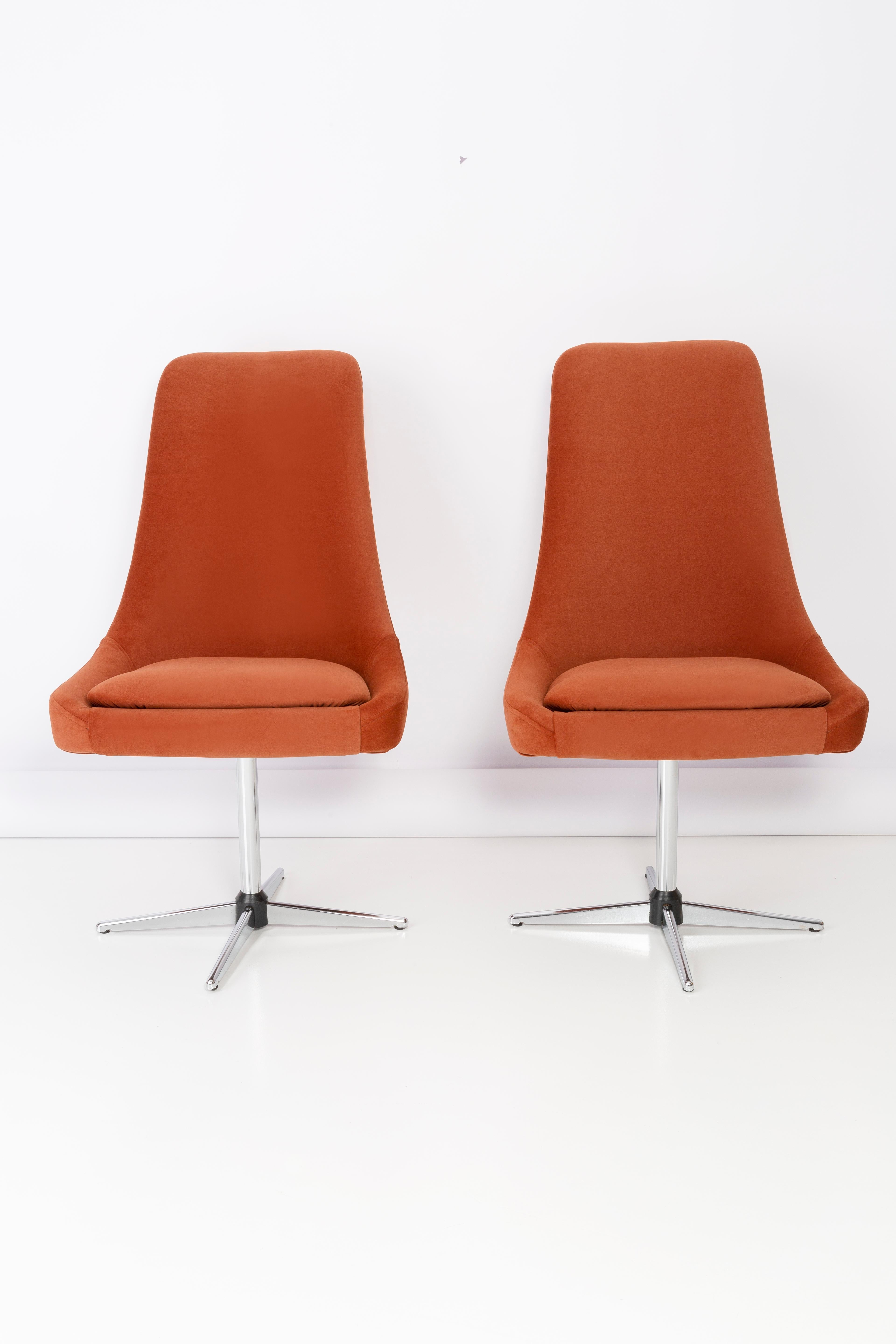 Pair of swivel armchairs from the 1960s, produced in the Silesian furniture factory in Swiebodzin - at the moment they are unique. Very comfortable, perfect as a desk chairs. Due to their dimensions, they perfectly blend in even in small apartments