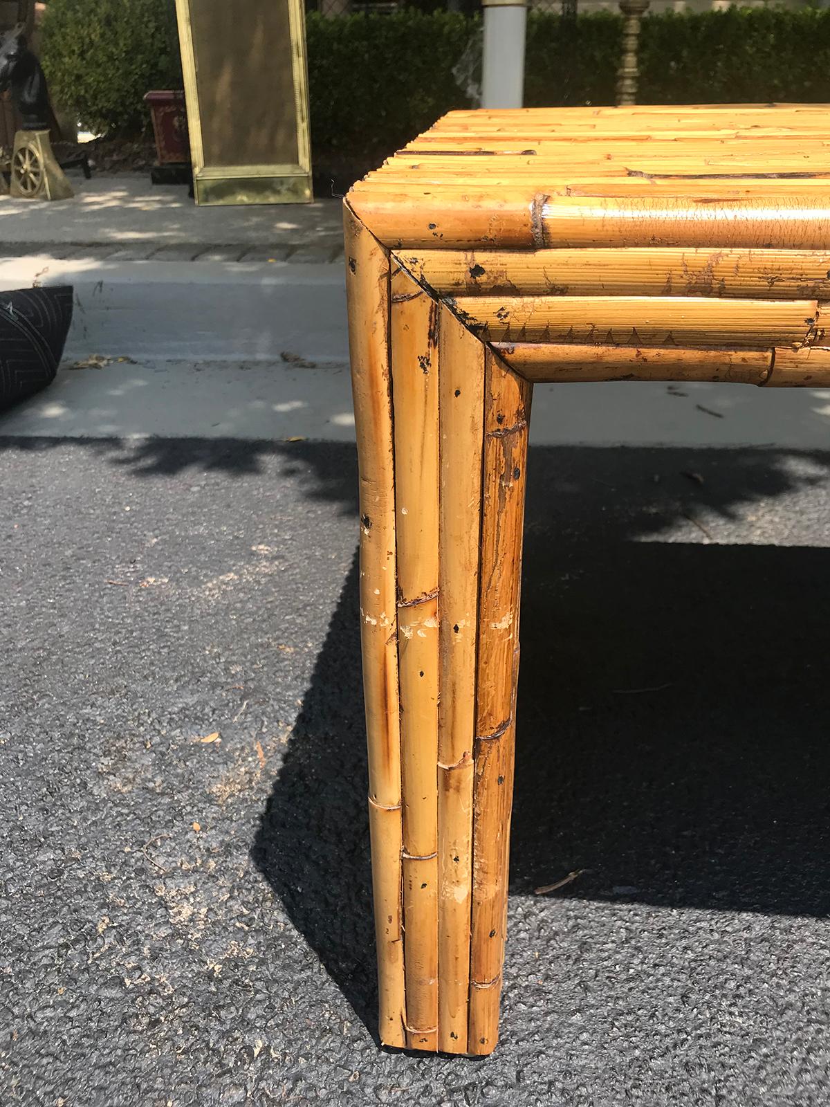 Pair of 20th Century Vintage Split Bamboo Parsons Style End Tables For Sale 6