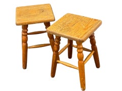 Pair of 20th Century Wabi Sabi 4 Leg Stool, Austria Around 1940s
