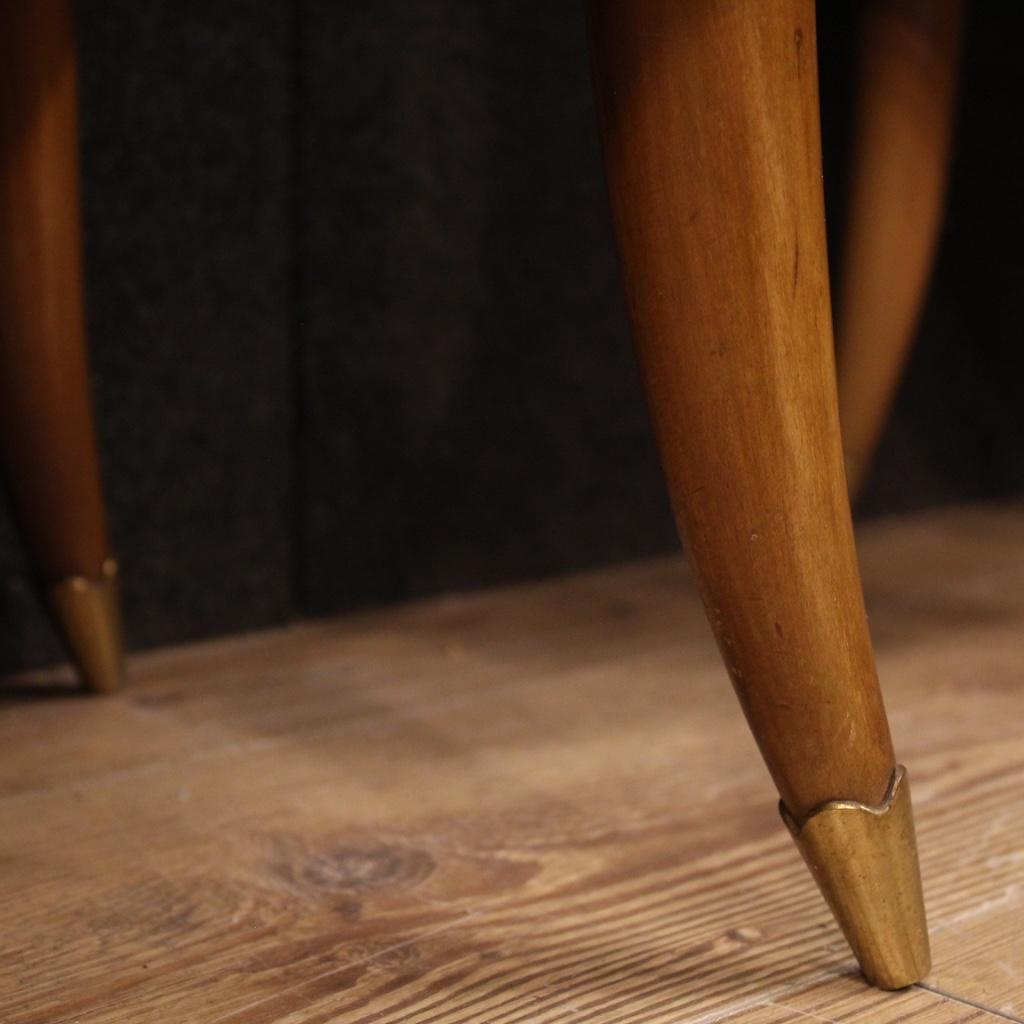 Pair of 20th Century Walnut Beech and Maple Wood Italian Design Bedside Tables 6