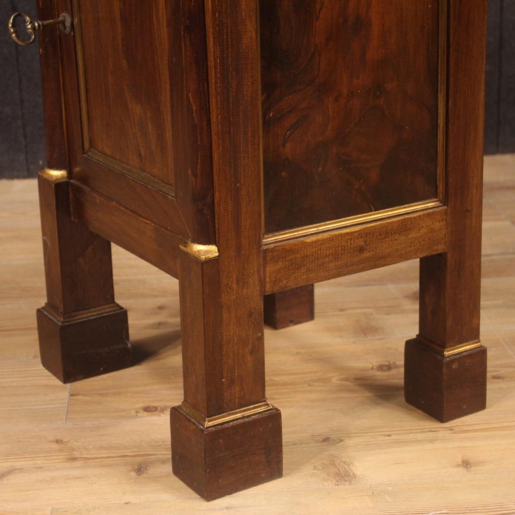 Pair of 20th Century Walnut Beech Fruitwood Italian Empire Style Bedside Tables 4