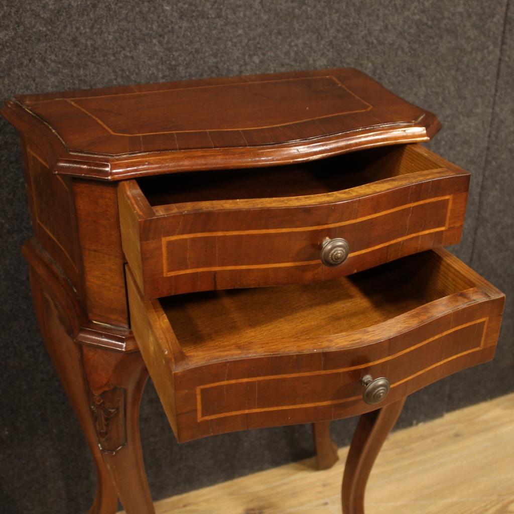 Pair of 20th Century Walnut Maple and Beech Woods Venetian Bedside Tables, 1960 4