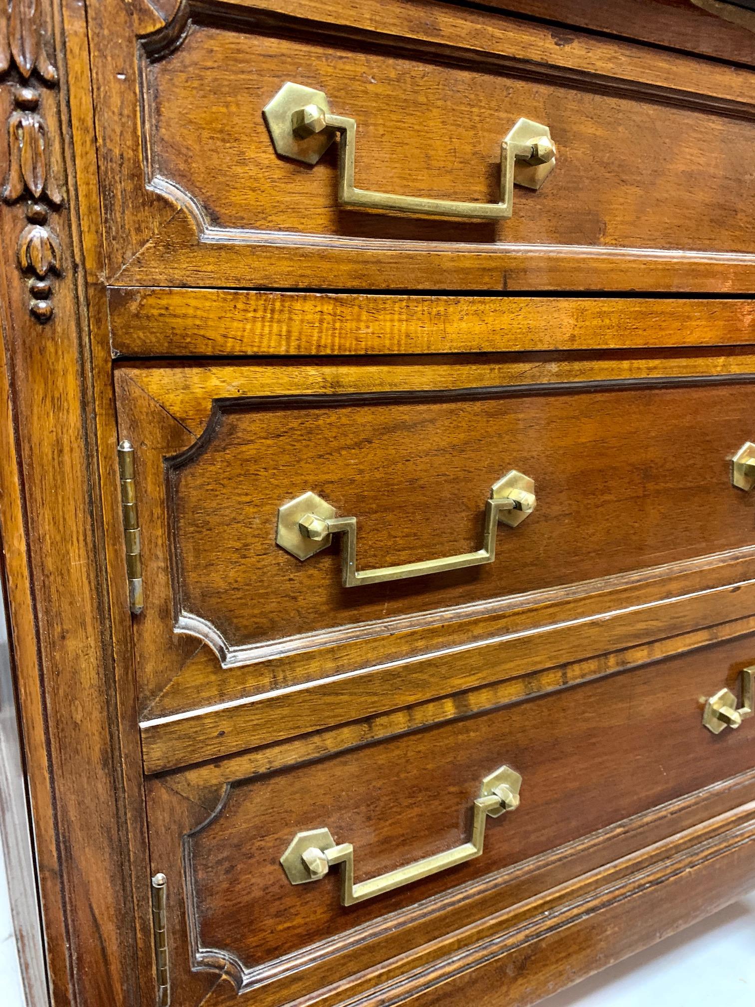 Pair of 20th Century Walnut Spanish Louis XVI Style Bedside Tables or