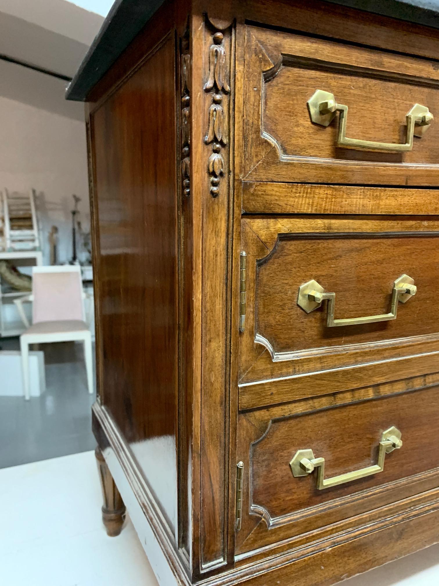 Pair of 20th Century Walnut Spanish Louis XVI Style Bedside Tables or