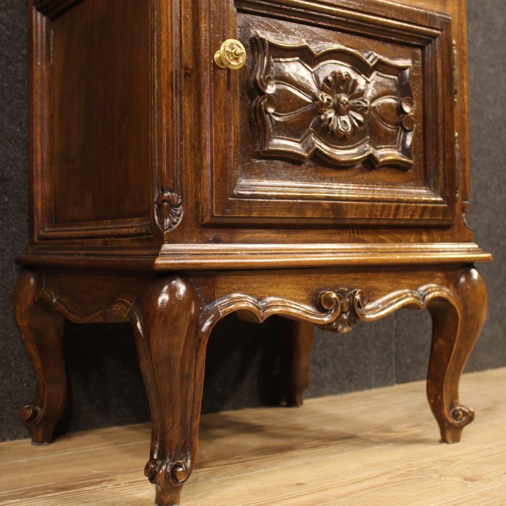 Pair of 20th Century Walnut Wood and Marble-Top Italian Nightstands, 1950 8