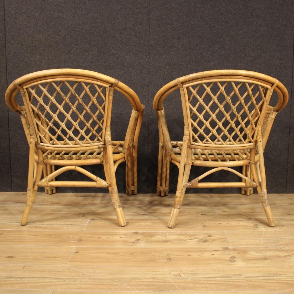 Paire de fauteuils italiens en osier du 20e siècle, 1960 en vente 1