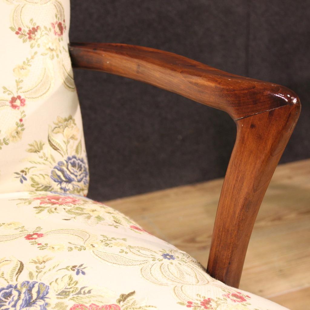 Pair of 20th Century Wood and Fabric Italian Armchairs, 1950 en vente 4