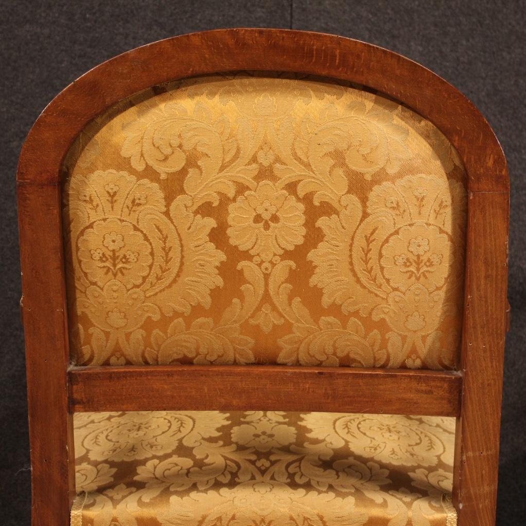 Paar italienische Sessel aus Holz und Stoff im Art-déco-Stil des 20. Jahrhunderts, 1950 im Angebot 5
