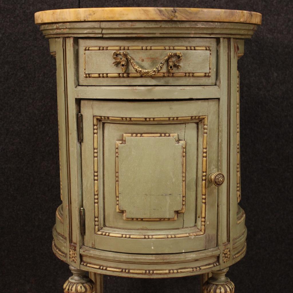 Pair of 20th Century Wood and Marble Louis XVI Style Italian Nightstands, 1950 3