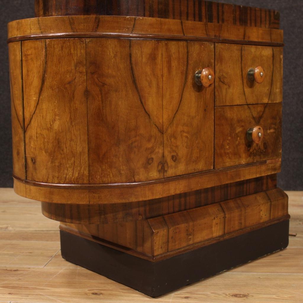 Pair of 20th Century Wood Art Deco Style Italian Bedside Tables, 1960 4
