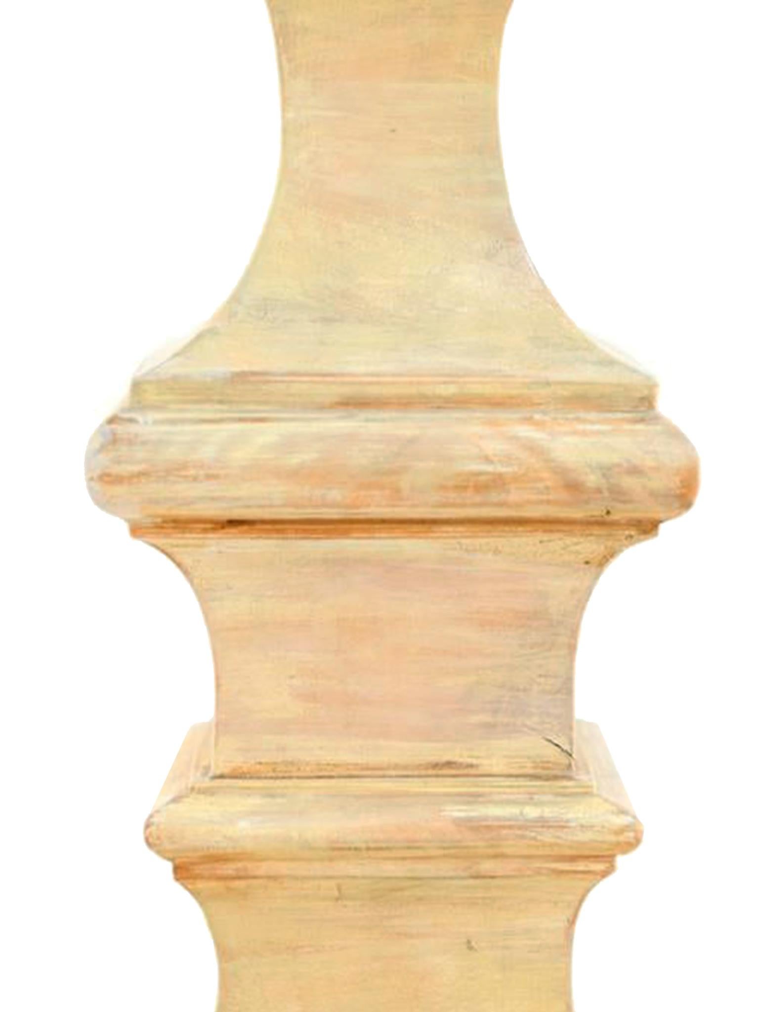 Pair of 20th Century Wood Chess Piece Column Table Lamps For Sale 2