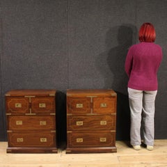 Pair of 20th Century Wood English Naval Style Chest of Drawers, 1960