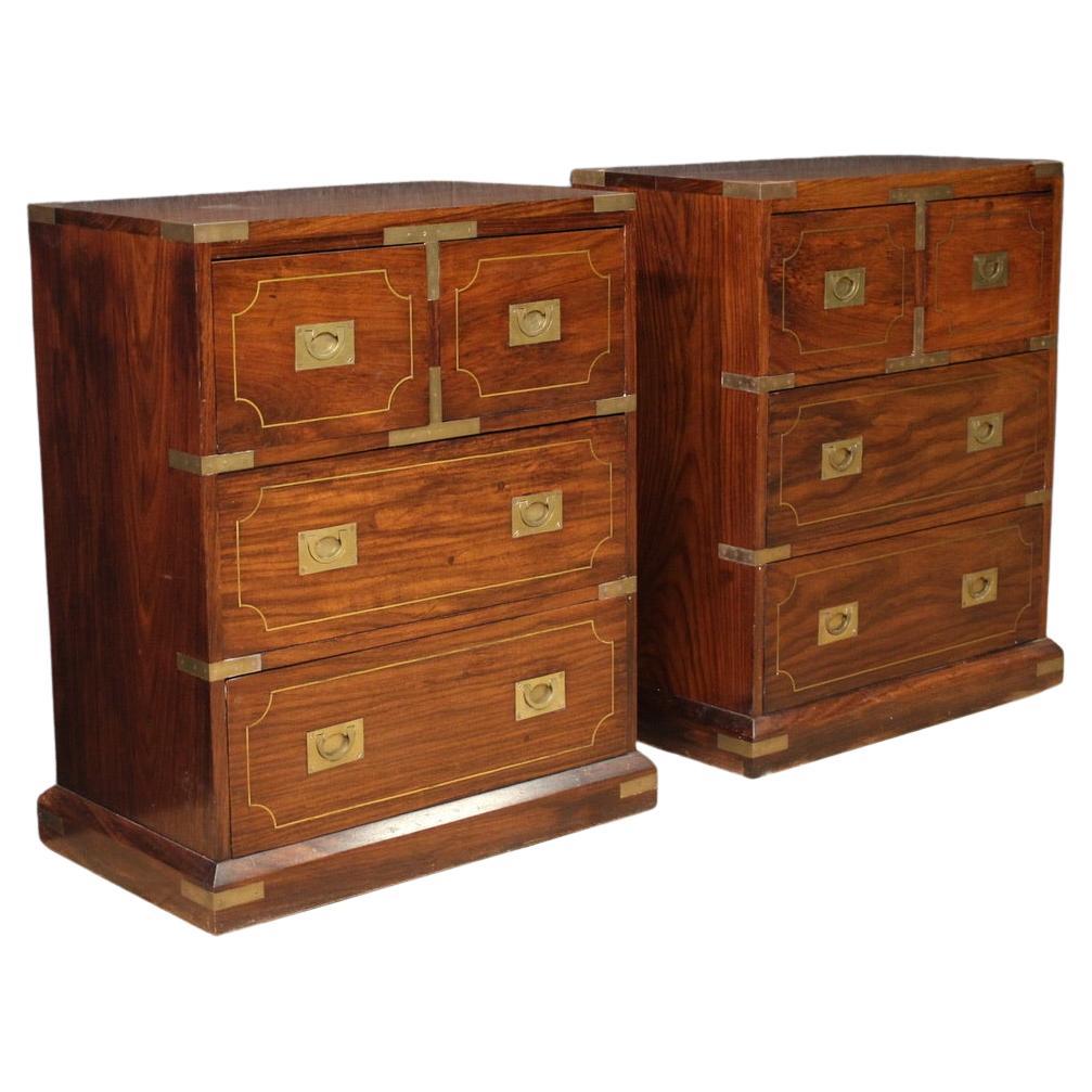 Coppia di cassettiere in legno del XX secolo in stile navale inglese, 1960