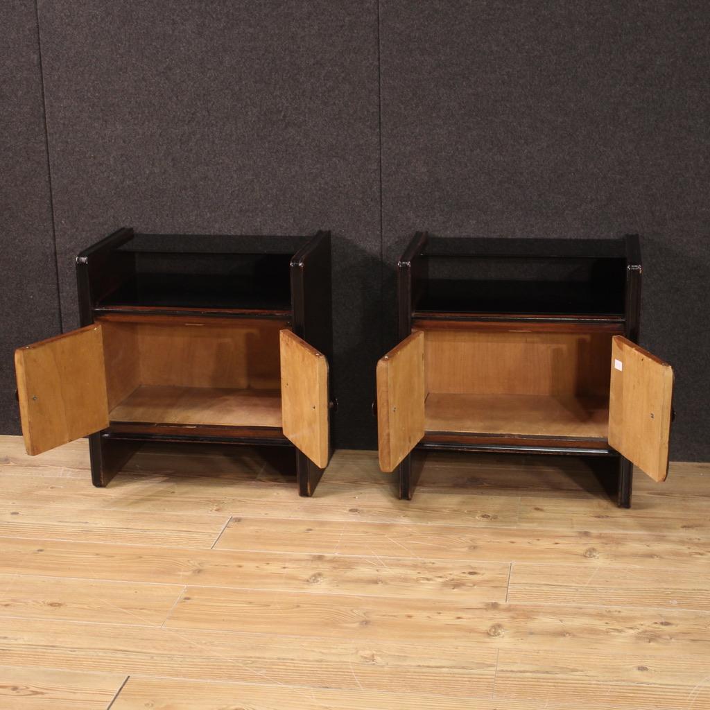 Pair of 20th Century Wood French Art Deco Style Bedside Tables, 1950 in vendita 5