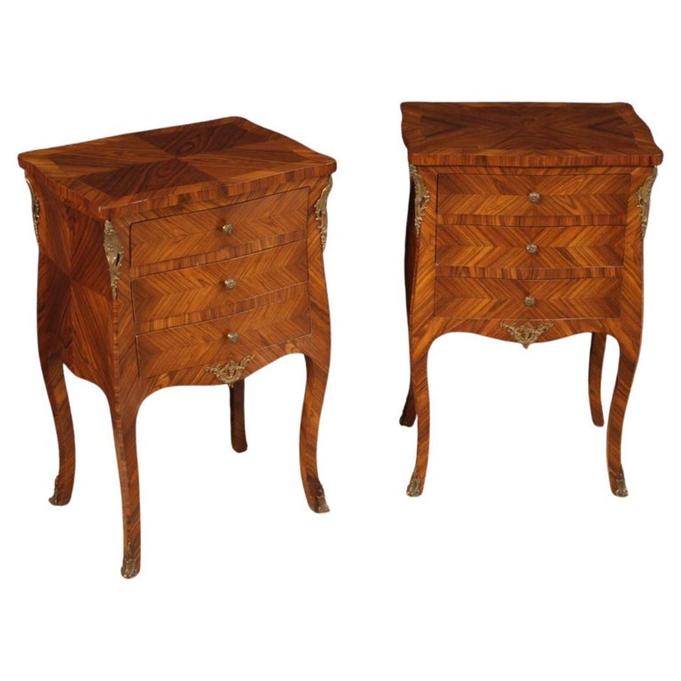 Pair of 20th Century Wood French Bedside Tables, 1950 For Sale at 1stDibs