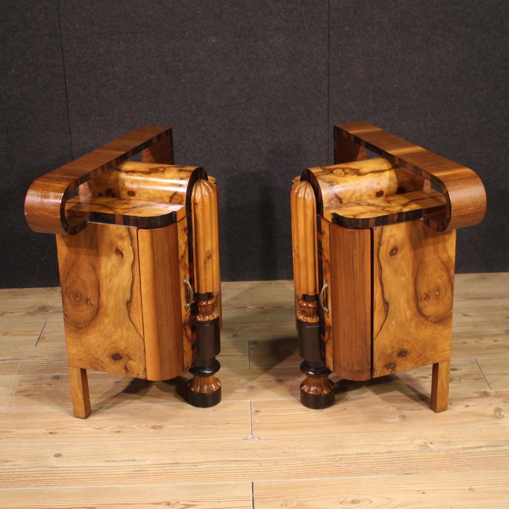 Pair of 20th Century Wood Italian Art Deco Night Stands, 1930 8