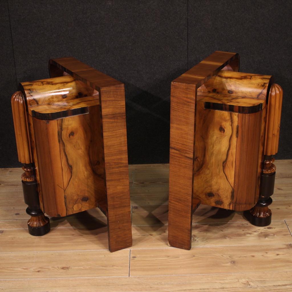 Pair of 20th Century Wood Italian Art Deco Night Stands, 1930 2