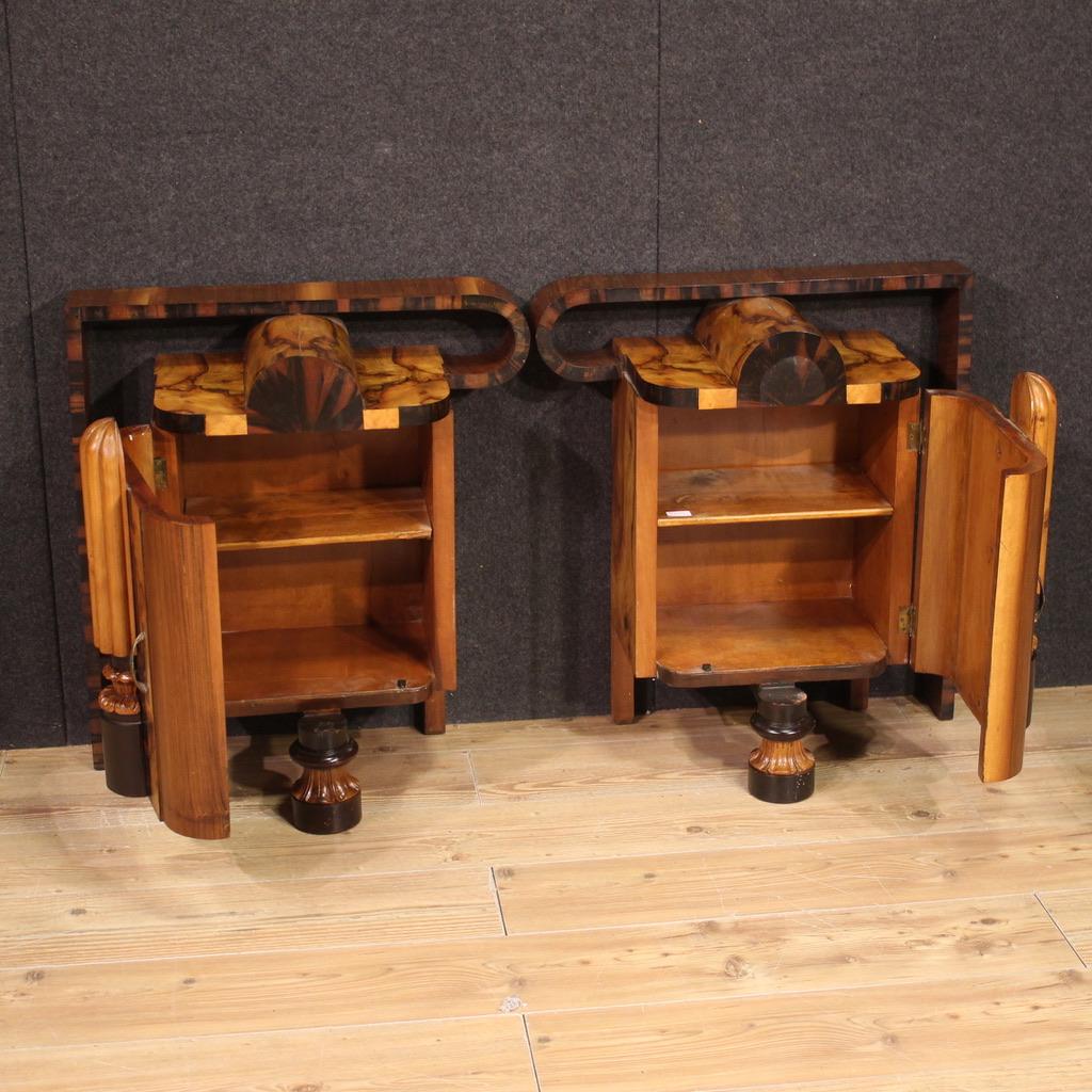Pair of 20th Century Wood Italian Art Deco Night Stands, 1930 5