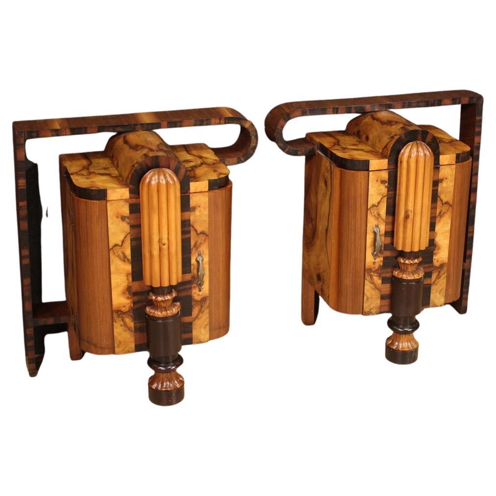 Pair of 20th Century Wood Italian Art Deco Night Stands, 1930