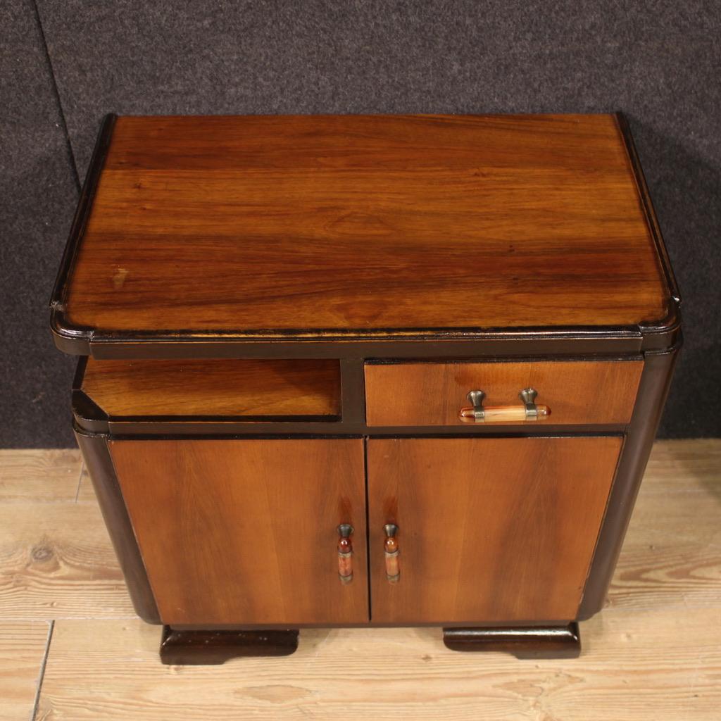 Pair of 20th Century Wood Italian Art Deco Style Bedside Tables, 1950s For Sale 6