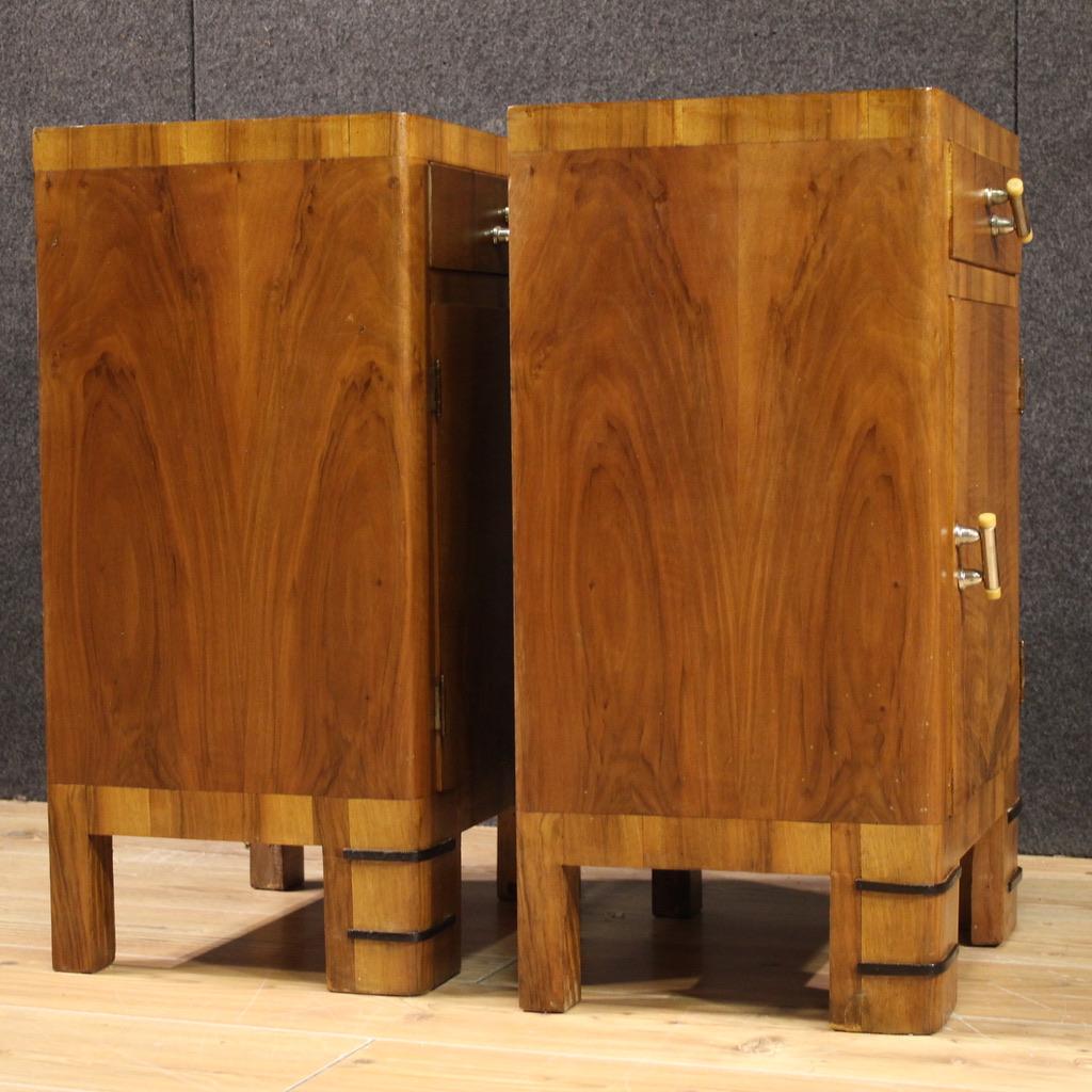 Pair of 20th Century Wood Italian Art Deco Style Night Stands, 1940 6