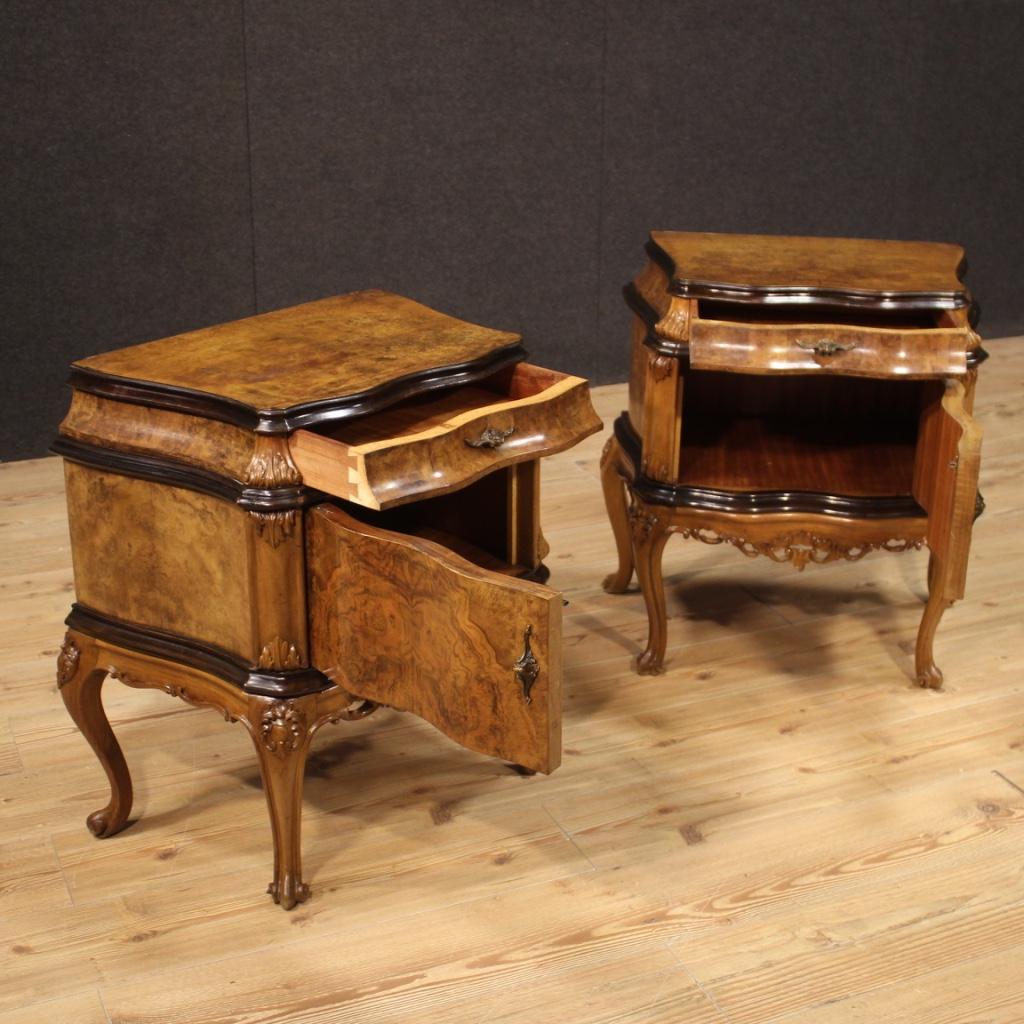Pair of 20th Century Wood Italian Bedside Tables, 1950 6