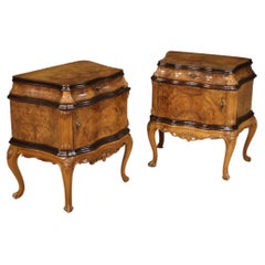 Pair of 20th Century Wood Italian Bedside Tables, 1950