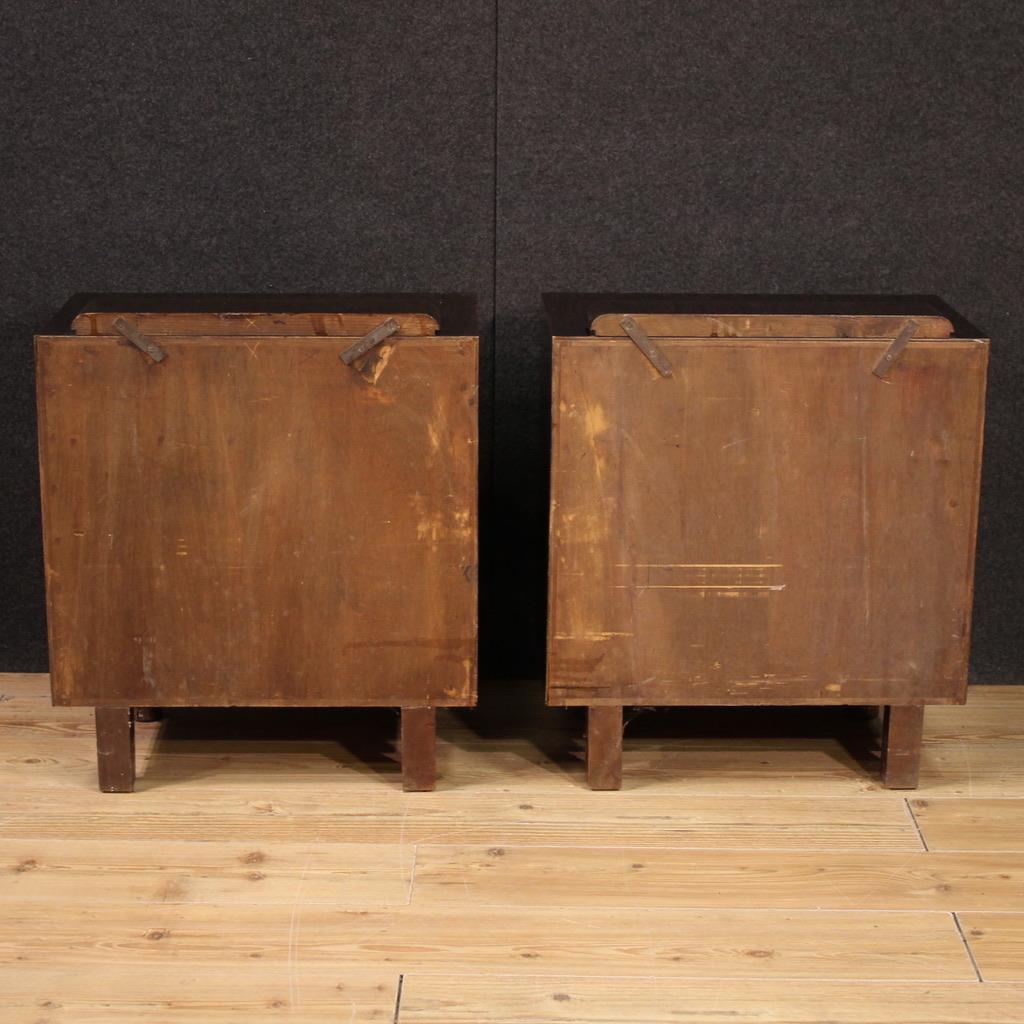 Coppia di comodini italiani in Wood del XX secolo, 1960 in vendita 2