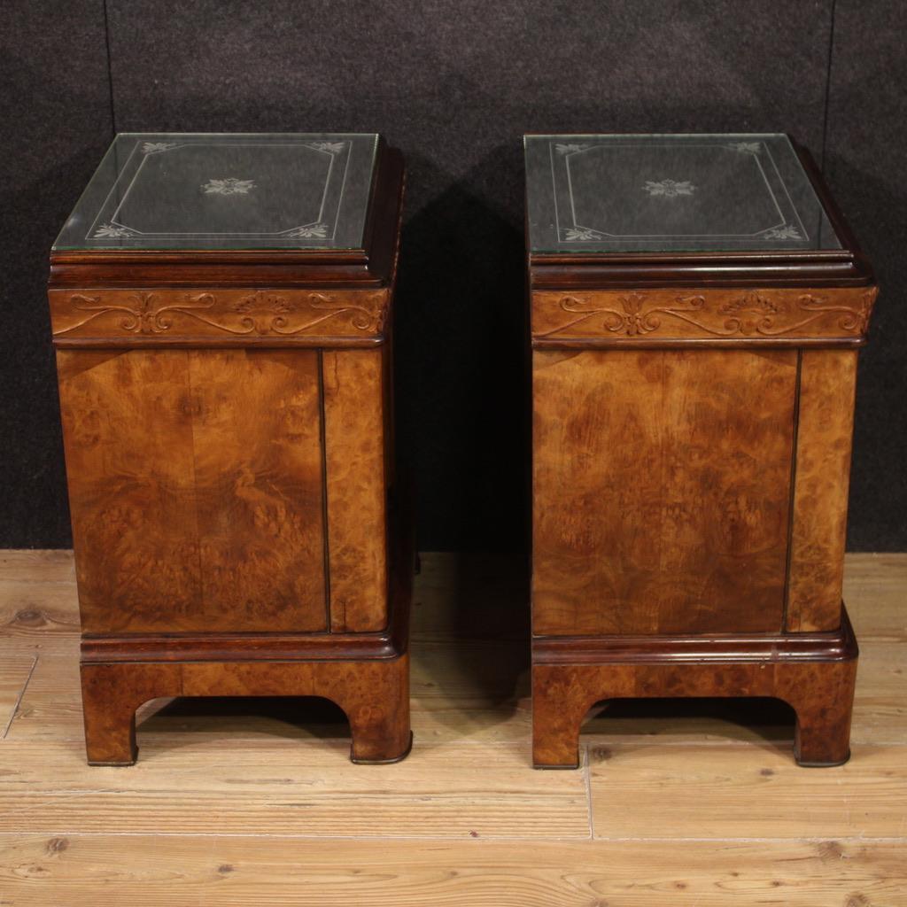 Pair of 20th Century Wood Italian Cantù Empire Style Night Stands, 1960s In Good Condition For Sale In Vicoforte, Piedmont