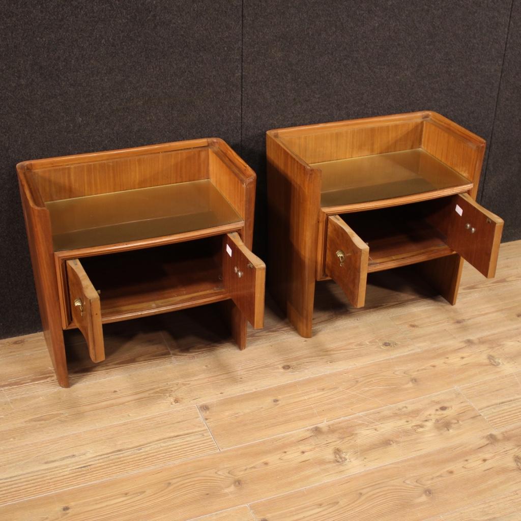 Pair of 20th Century Wood Italian Design Bedside Tables, 1960 1