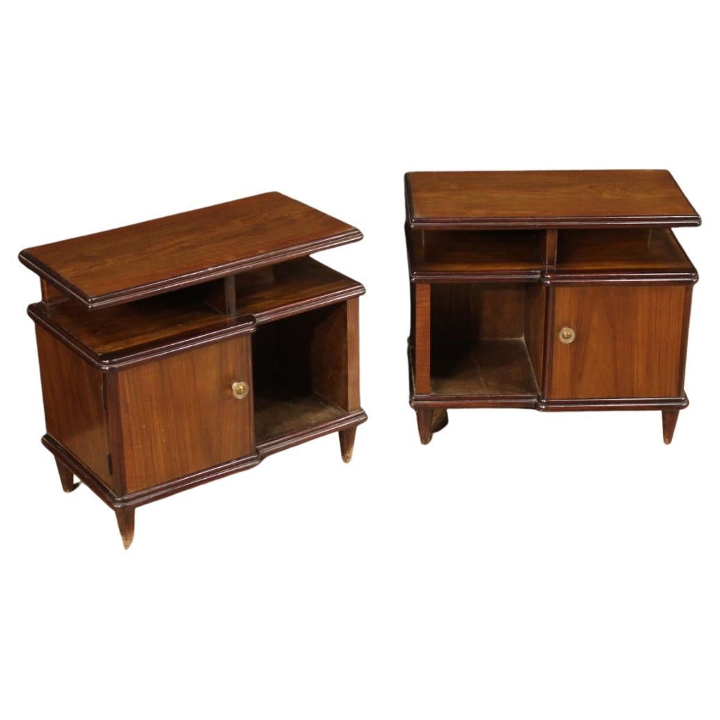 Pair of 20th Century Wood Italian Design Bedside Tables, 1970