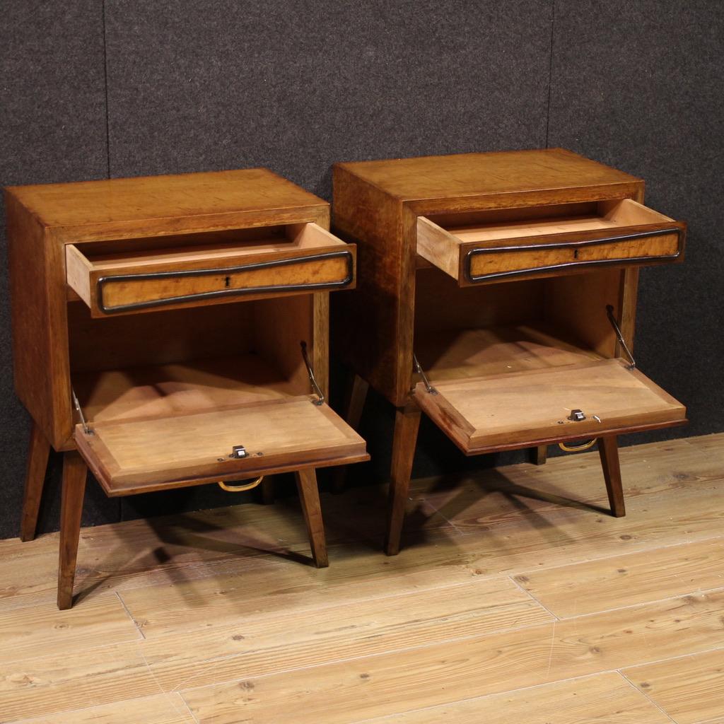 Pair of 20th Century Wood Italian Design Night Stands, 1970 In condizioni buone in vendita a Vicoforte, Piedmont