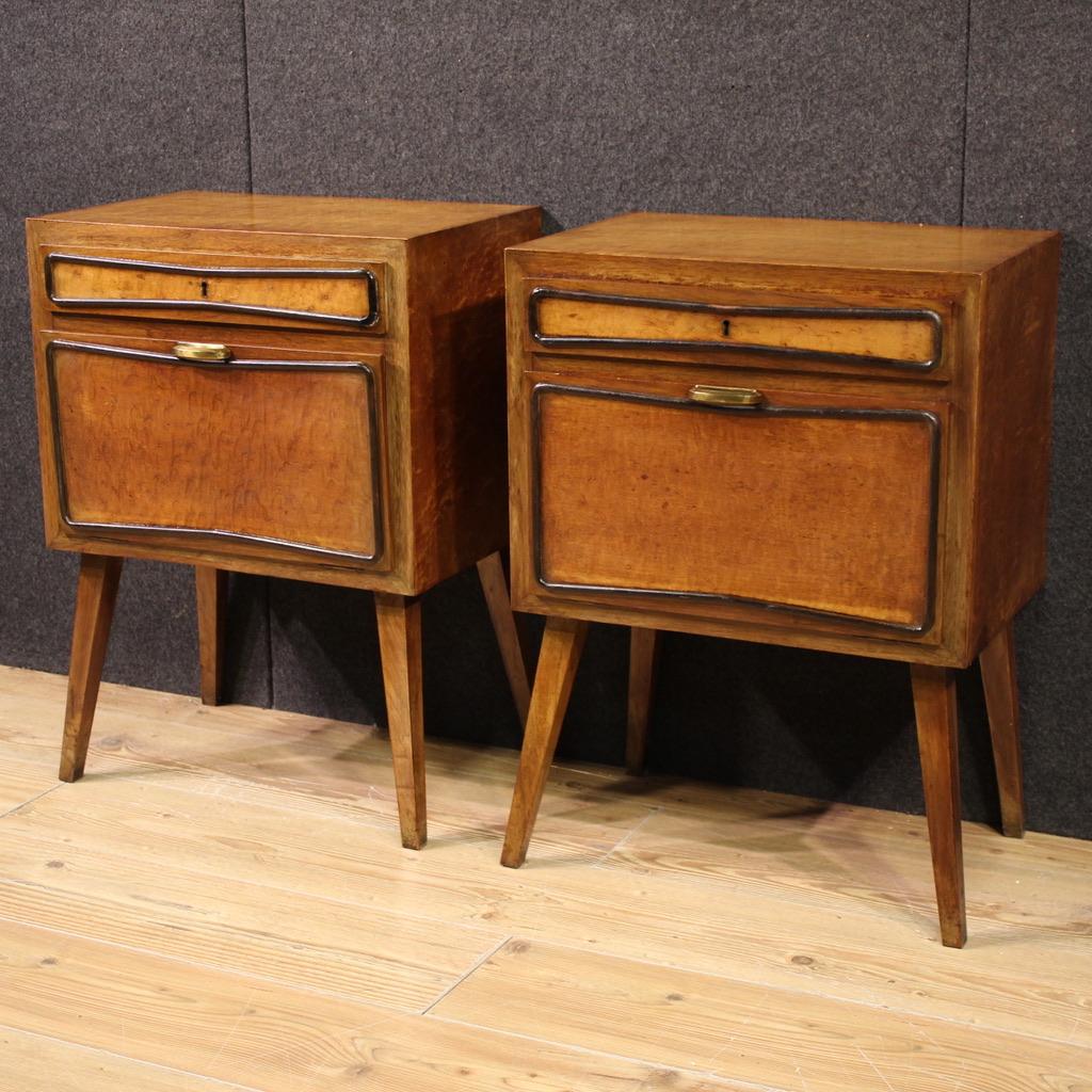 Pair of 20th Century Wood Italian Design Night Stands, 1970 in vendita 1