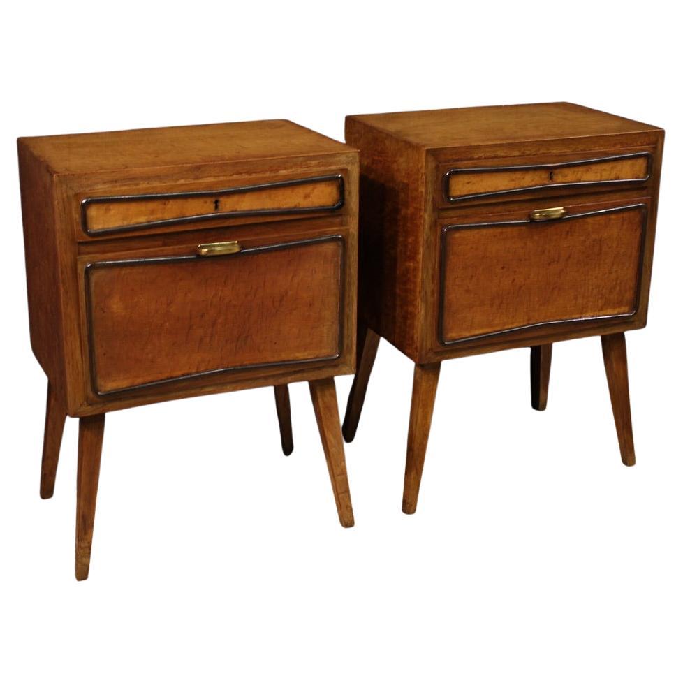 Pair of 20th Century Wood Italian Design Night Stands, 1970