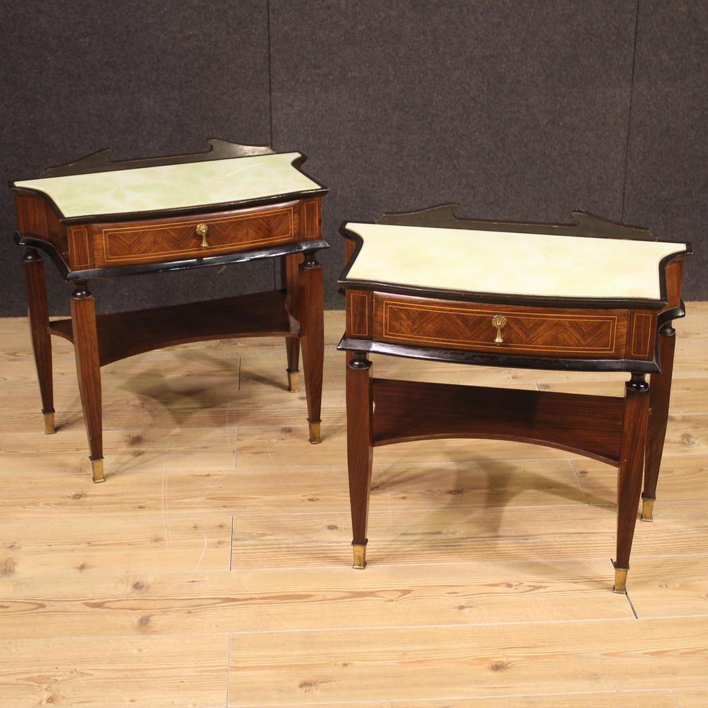 Pair of 20th Century Wood Italian Design Paolo Buffa Style Bedside Tables, 1970 7