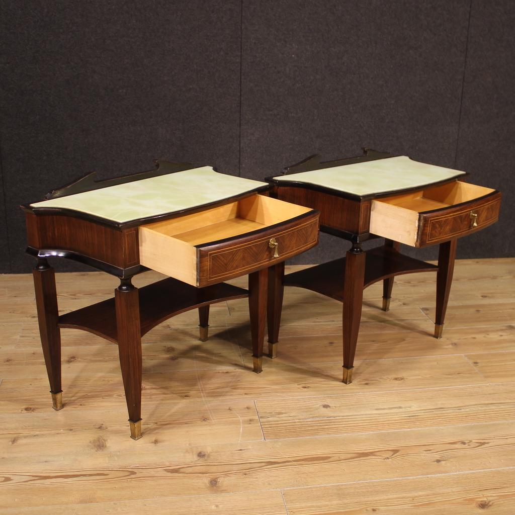 Pair of 20th Century Wood Italian Design Paolo Buffa Style Bedside Tables, 1970 8