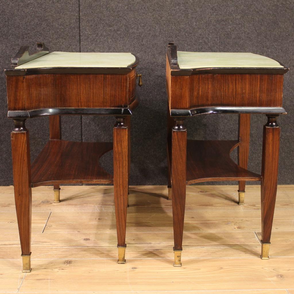 Pair of 20th Century Wood Italian Design Paolo Buffa Style Bedside Tables, 1970 In Good Condition In Vicoforte, Piedmont