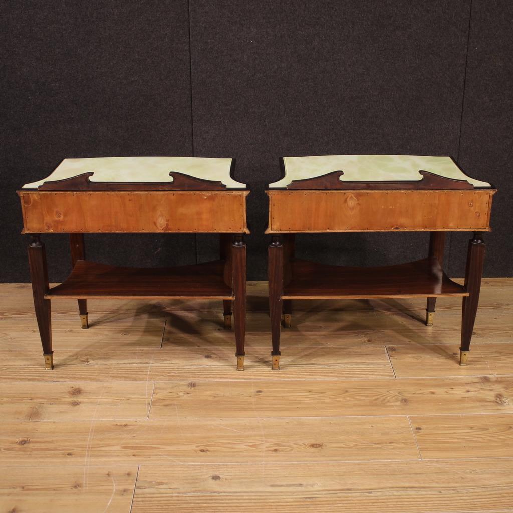 Pair of 20th Century Wood Italian Design Paolo Buffa Style Bedside Tables, 1970 1